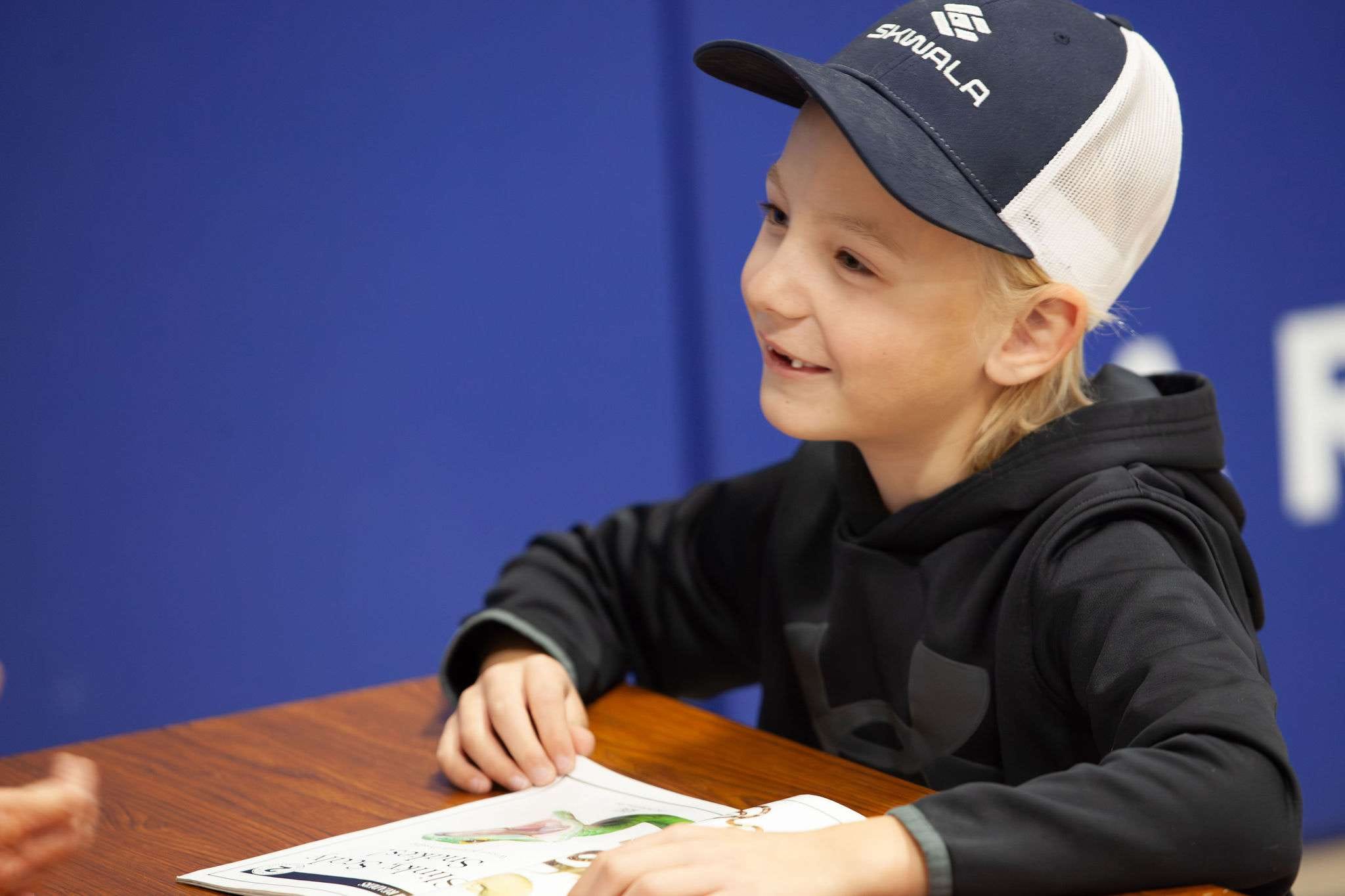 Student enjoying a book